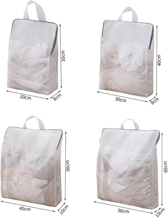 حقيبة غسيل شبكية 40x50x10 سم للغسالة، تخزين الملابس الداخلية والجوارب وحمالات الصدر، كيس غسيل - Image 5